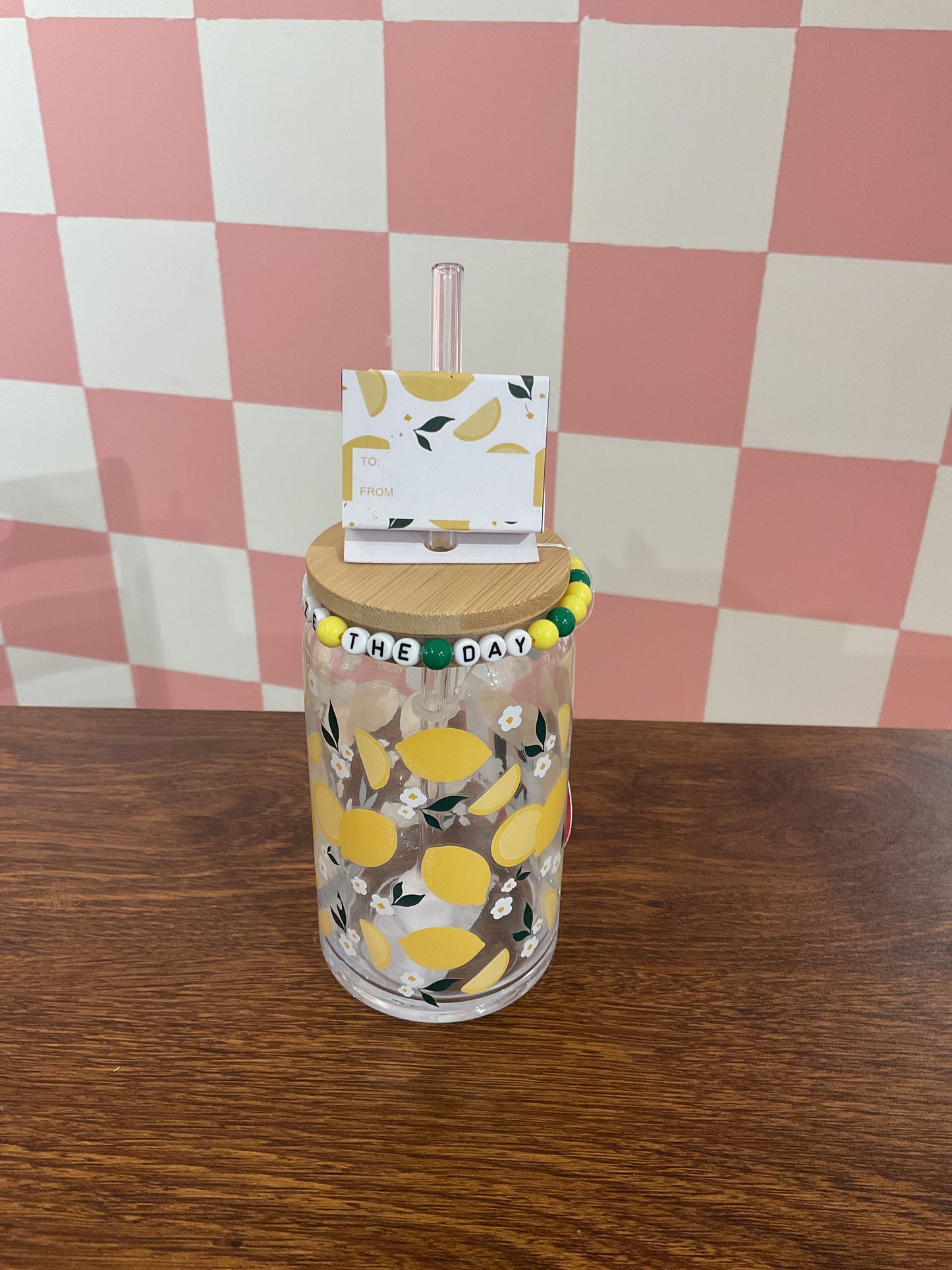 LEMON GLASS CUPS 16OZ