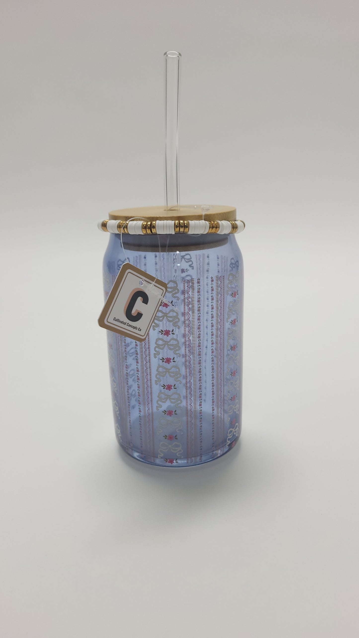 Glass Cup 15 Oz | Blue
