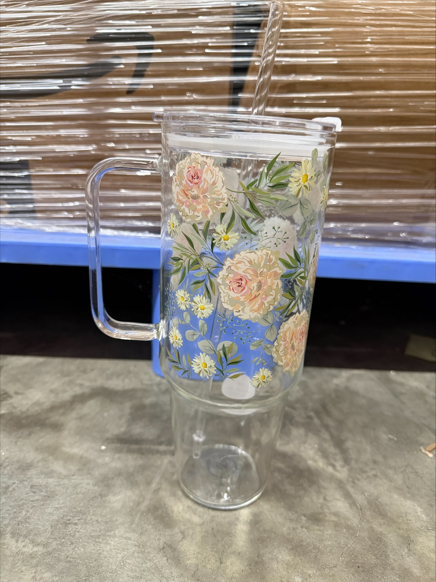 40 Oz Glass Hydration | Floral