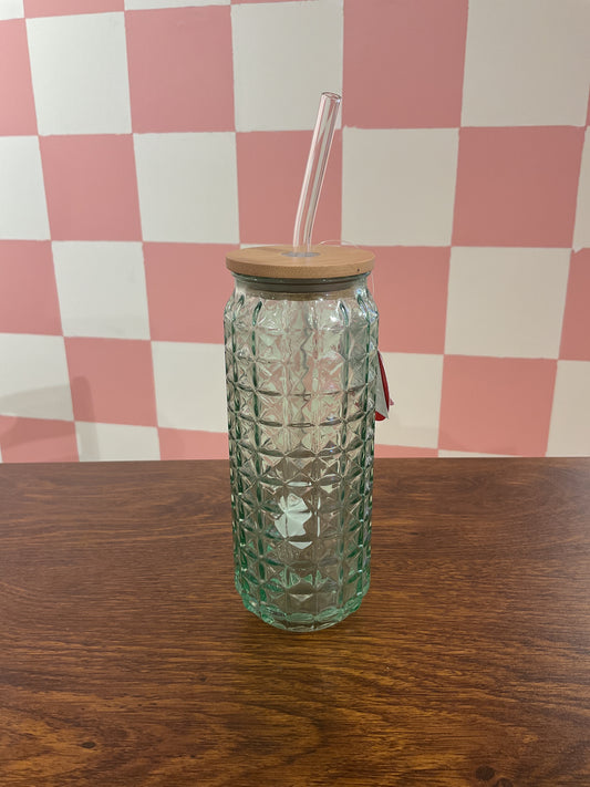 GLASS CUPS / GREEN / 15OZ