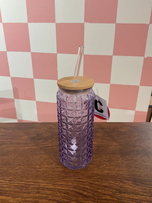 GLASS CUPS / PURPLE / 15OZ