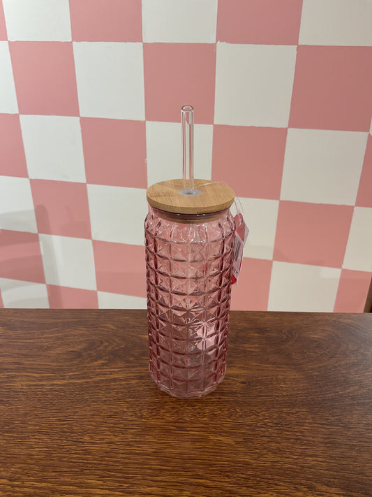 GLASS CUPS / PINK / 15OZ